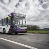 Scotland's newest bus which will be driving itself as it becomes the UK's first full-sized autonomous vehicle of its kind to take to the roads.
Pic: Stagecoach