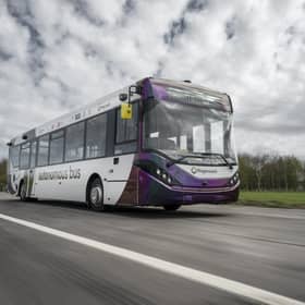 Scotland's newest bus which will be driving itself as it becomes the UK's first full-sized autonomous vehicle of its kind to take to the roads.
Pic: Stagecoach