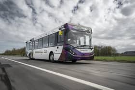 Scotland's newest bus which will be driving itself as it becomes the UK's first full-sized autonomous vehicle of its kind to take to the roads.
Pic: Stagecoach
