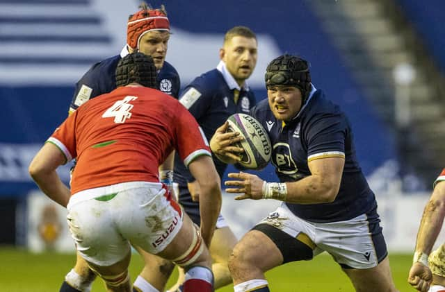 Zander Fagerson is facing a Six Nations disciplinary hearing following his red card against Wales. Picture: Ross Parker/SNS