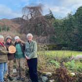 Pic: (l to r) Helen Feary (RHS), Frances MacKenzie and Pamela Bruce (both members of the gardening team at Attadale), Joanna Macpherson (Attadale Gardens owner).