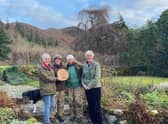 Pic: (l to r) Helen Feary (RHS), Frances MacKenzie and Pamela Bruce (both members of the gardening team at Attadale), Joanna Macpherson (Attadale Gardens owner).