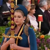 Lord President of the Council, Penny Mordaunt, carrying the Sword of State,  in the procession through Westminster Abbey ahead of the coronation ceremony of King Charles III and Queen Camilla in London. Picture: PA