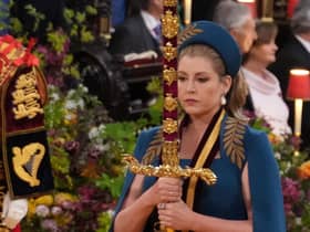 Lord President of the Council, Penny Mordaunt, carrying the Sword of State,  in the procession through Westminster Abbey ahead of the coronation ceremony of King Charles III and Queen Camilla in London. Picture: PA