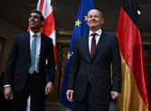 Prime Minister Rishi Sunak (left) and German Chancellor Olaf Scholz pose for a photograpgh ahead of a bilateral meeting at the Munich Security Conference in Germany. The Prime Minister will give a speech and meet with a number of world leaders while at the summit. He is also expected to meet European Commission president Ursula von der Leyen on the fringes to talk about a deal to fix the Northern Ireland Protocol. Picture date: Saturday February 18, 2023.