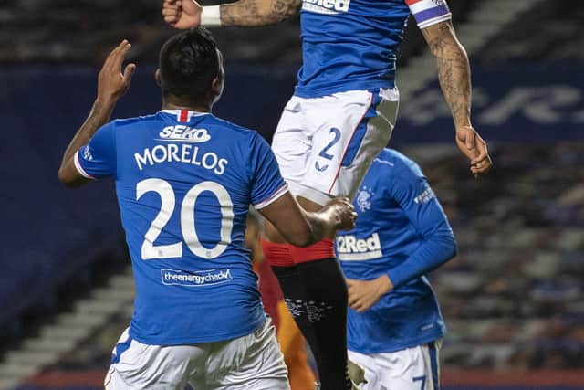 James Tavernier (right) makes it 2-0 with a header