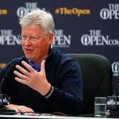 Chief Executive of the R&A Martin Slumbers speaks to the media at the R&A press conference prior to the 148th Open at Royal Portrush. Picture: Kevin C. Cox/Getty Images.