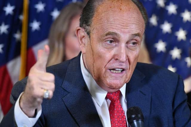 Rudy Giuliani was ridiculed on social media after suffering from an apparent hair dye mishap (Shutterstock)