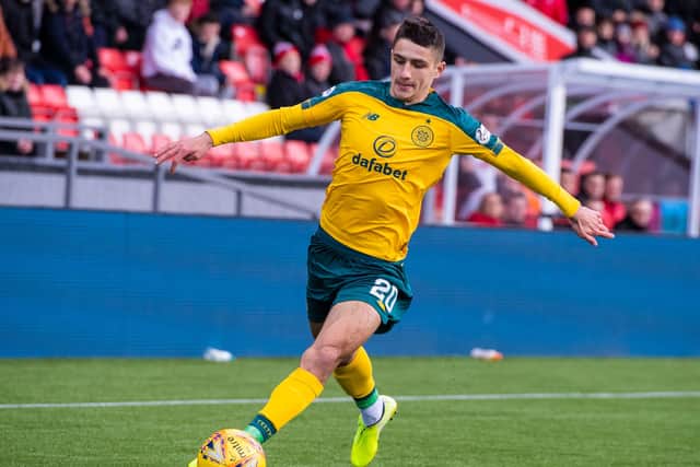 Marian Shved in action for Celtic during a William Hill Scottish Cup fifth round match between Clyde and Celtic at Broadwood Stadium, on February 9, 2020, in Cumbernauld, Scotland. (Photo by Craig Williamson / SNS Group)