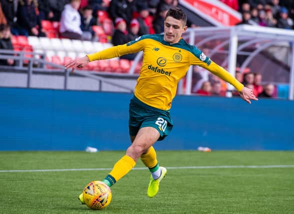 Marian Shved in action for Celtic during a William Hill Scottish Cup fifth round match between Clyde and Celtic at Broadwood Stadium, on February 9, 2020, in Cumbernauld, Scotland. (Photo by Craig Williamson / SNS Group)
