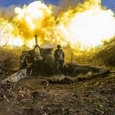 A Ukrainian artillery unit fires towards Russian positions outside Bakhmut earlier this week (Picture: Bulent Kilic/AFP via Getty Images)