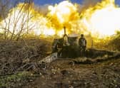 A Ukrainian artillery unit fires towards Russian positions outside Bakhmut earlier this week (Picture: Bulent Kilic/AFP via Getty Images)