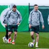 Celtic's Callum McGregor trains ahead of the Rangers match on Sunday.