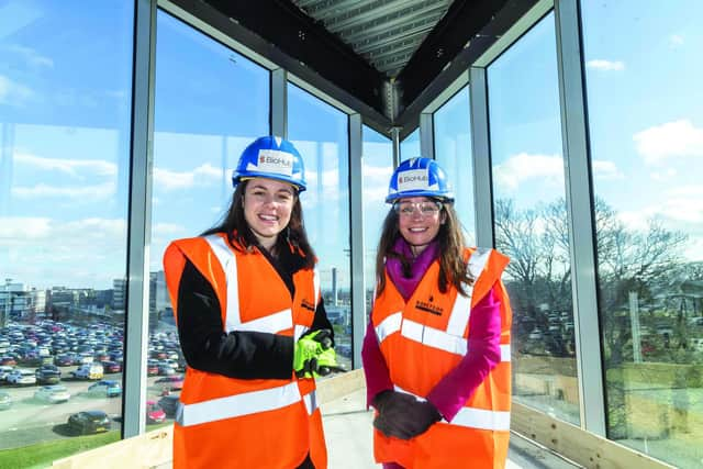 Kate  Forbes  Cabinet Secretary for Finance on a visit to Biohub in Aberdeen