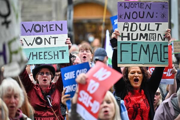 Women's groups protesting against self-identification of gender have been dismissed by Nicola Sturgeon (Picture: Jeff J Mitchell/Getty Images)