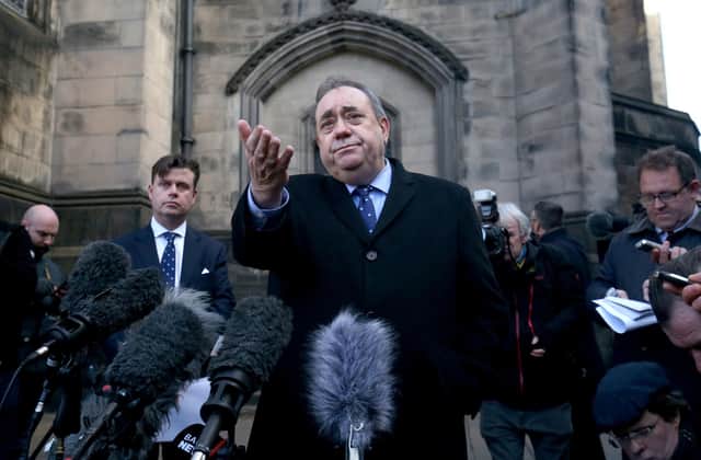 Alex Salmond speaking outside the Court of Session in Edinburgh. Picture: Jane Barlow/PA Wire