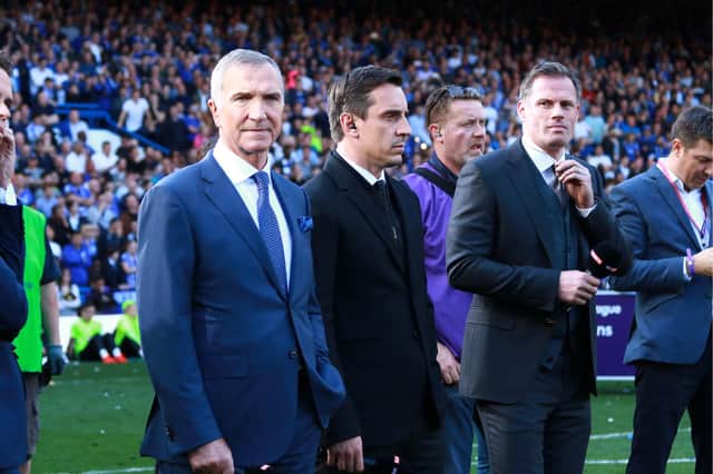 Graeme Souness with some other men at a men's game, just before getting down to analysing the finer points of men's football.
