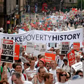 The G8 Summit, Make Poverty History march in Edinburgh in July 2005.  Picture: Ian Rutherford