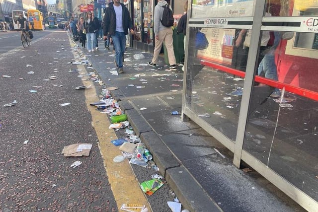 The amount of rubbish in the Old Town and other festival hotspots had increased “exponentially”.