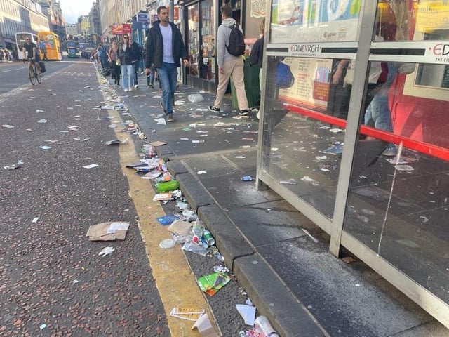 The amount of rubbish in the Old Town and other festival hotspots had increased “exponentially”.