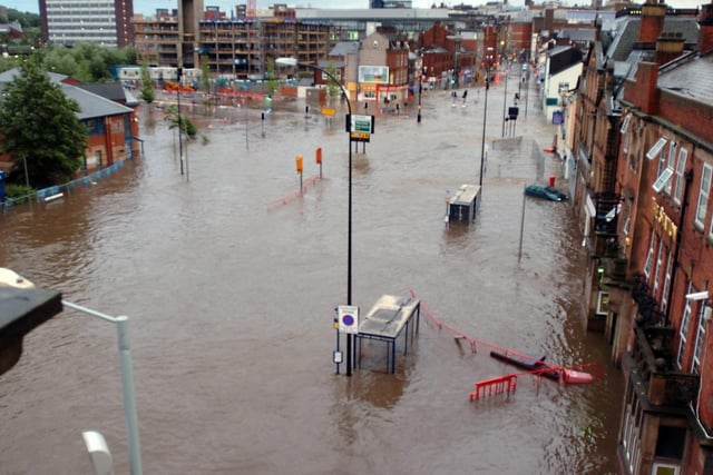 Flooding in Sheffield in 2007 - a huge area around the Wicker was hit when the River Don overtopped its banks on June 25. Hillsborough and Meadowhall were among the other worst-affected areas in the city and people had to rescued by helicopter from Brightside. Two people also died in the city.