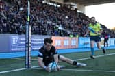George Horne scored a try on his 100th appearance for Glasgow Warriors.