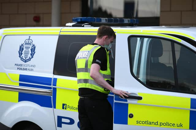 Police attended a road crash in the Scottish Borders on Christmas morning. Picture: John Devlin.