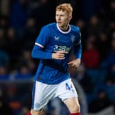 GLASGOW, SCOTLAND - DECEMBER 28: Adam Devine in action for Rangers during a cinch Premiership match between Rangers and Motherwell at Ibrox Stadium, on December 28, 2022, in Glasgow, Scotland. (Photo by Craig Foy / SNS Group)