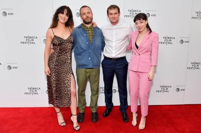 Amy Manson with director Scott Graham and co-stars Mark Stanley and Marli Siu at the screening of the Fraserburgh-set film Run during the 2019 Tribeca Film Festival in New York.
