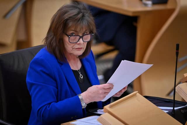 Health Secretary Jeane Freeman addresses MSPs in the Scottish Parliament, Edinburgh. Picture: PA