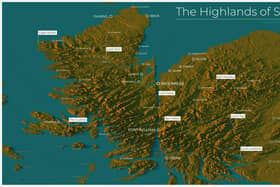 The new map of the Highlands has been created using open digital terrain data from Ordnance Survey.