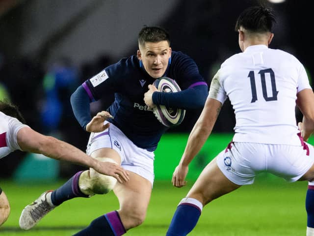 Sam Johnson started for Scotland in the 20-17 win over England.  (Photo by Ross Parker / SNS Group)