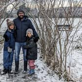 Sanas Sahib, pictured here with his children, Tariq and Layla