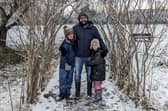 Sanas Sahib, pictured here with his children, Tariq and Layla