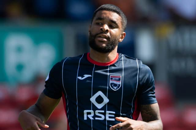 Ross County striker Dominic Samuel saw a header saved by Joe Hart in the 3-0 defeat at Celtic Park. (Photo by Paul Devlin / SNS Group)