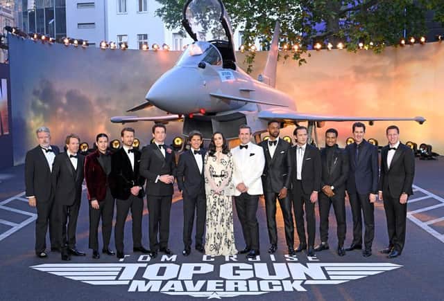 Stars of Top: Maverick attend the UK Premiere at Leicester Square. (Photo by Jeff Spicer/Getty Images)