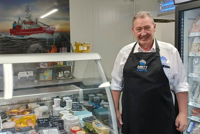 Jimmy Buchan at new fish shop which will offer an extensive range of seafood.