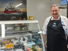 Jimmy Buchan at new fish shop which will offer an extensive range of seafood.