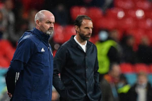 Steve Clarke's Scotland will go up against England's Gareth Southgate at Hampden next year. (Photo by JUSTIN TALLIS/POOL/AFP via Getty Images)