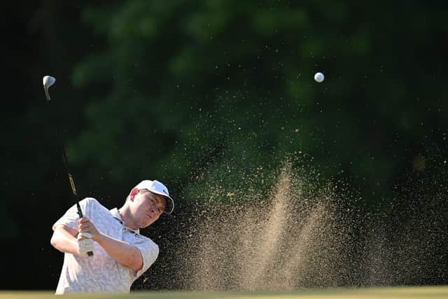 Bob MacIntyre plays a shot from a bunker on the fifth hole during the second round of the 124th US Open at Pinehurst Resort in North Carolina. Picture: Ross Kinnaird/Getty Images.