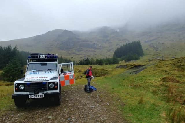 Three hillwalkers have been fined by police after they had to be saved from The Cobbler in the Trossachs by a Scottish mountain rescue team. (Credit: Arrochar Mountain Rescue).