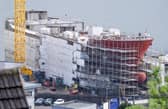 One of two Caledonian Macbrayne ferries being built in the Ferguson Marine shipyard in Port Glasgow, Inverclyde