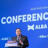 Alex Salmond spoke to Alba party delegates at its first conference on Sunday,