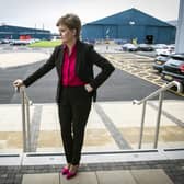 First Minister Nicola Sturgeon, during a visit to Prestwick Airport earlier this year.