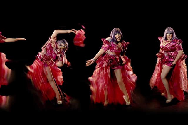 A deep fake version of drag queen Lilly Snatchdragon features in The Zizi Show.