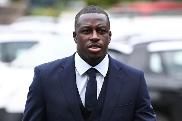Manchester City and France footballer Benjamin Mendy arrives to Chester Crown Court. Picture: Paul Ellis/AFP via Getty Images