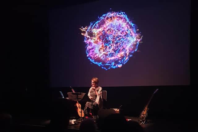 Karine Polwart at the 2020 Hebridean Dark Skies Festival, performing her show The Only Light Was Stars PIC: Emma Rennie