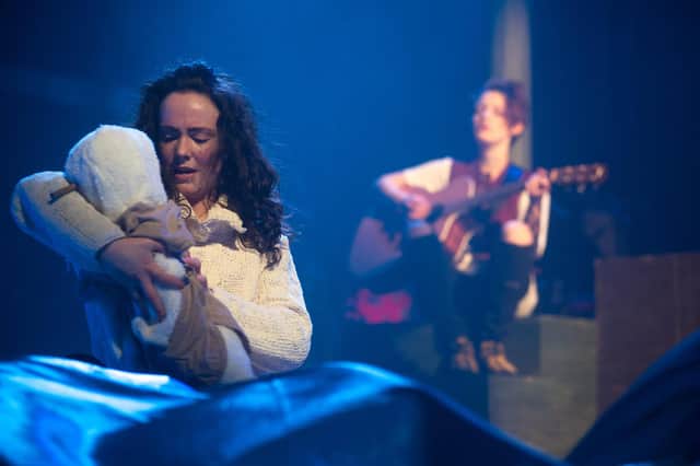 Amy Manson as Grusha in Brecht's The Caucasian Chalk Circle for which she won the 2015 Critics' Awards for Theatre in Scotland (CATS) Best Female Performance.
