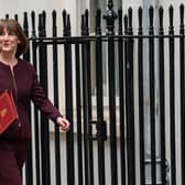 Britain's Chancellor of the Exchequer, Rachel Reeves, leaves 11, Downing Street to deliver her Spring Statement to Parliament on March 26, 2025.