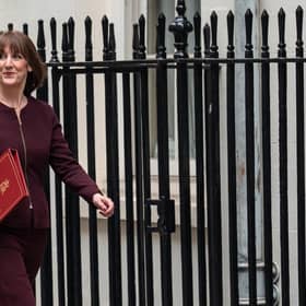 Britain's Chancellor of the Exchequer, Rachel Reeves, leaves 11, Downing Street to deliver her Spring Statement to Parliament on March 26, 2025.